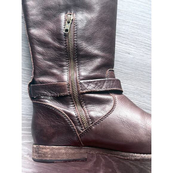 FRYE dark chocolate brown 100% leather knee high Phillip equestrian riding boots - Picture 7 of 16